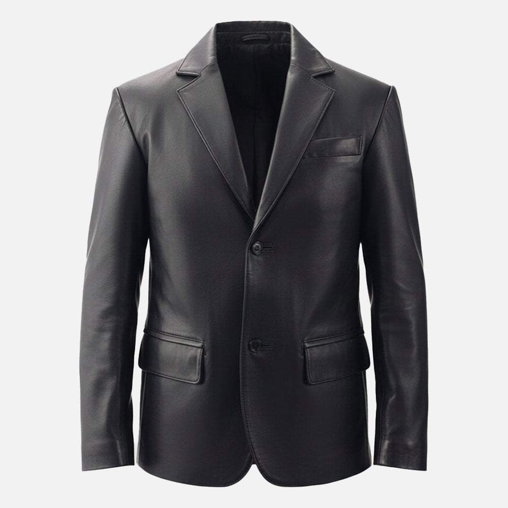 Bolzano Black Leather Coata - image 5