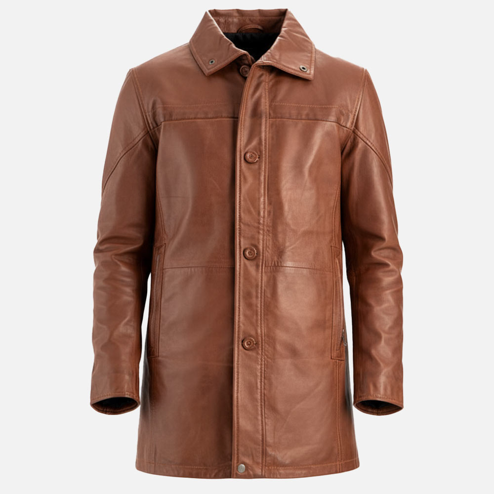 Sardegna Brown Leather Coat - image 11
