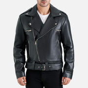 Positano Black Biker Leather Jacket - image 1