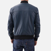 Amalfi Blue Leather Bomber Jacket - image 8