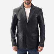 Bolzano Black Leather Coata - image 3