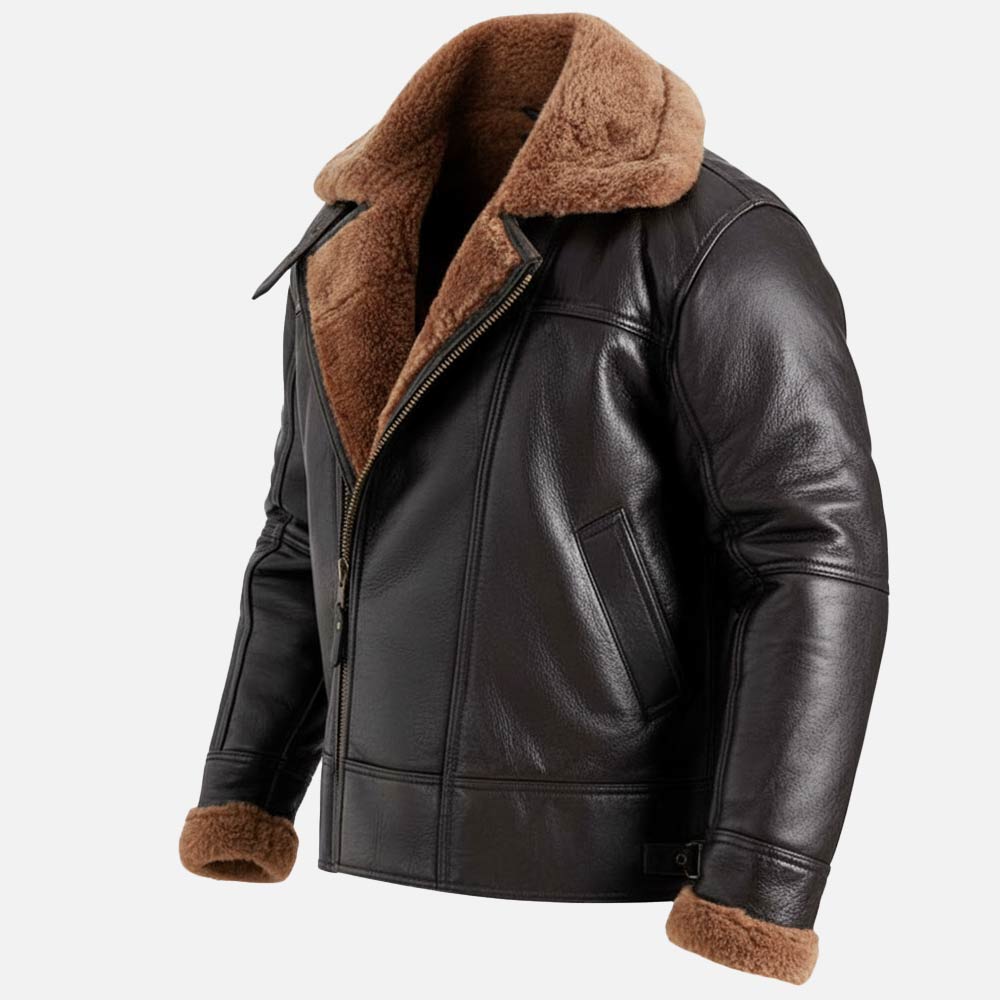 Merano Brown Real Shearling Bomber Jacket - image 9