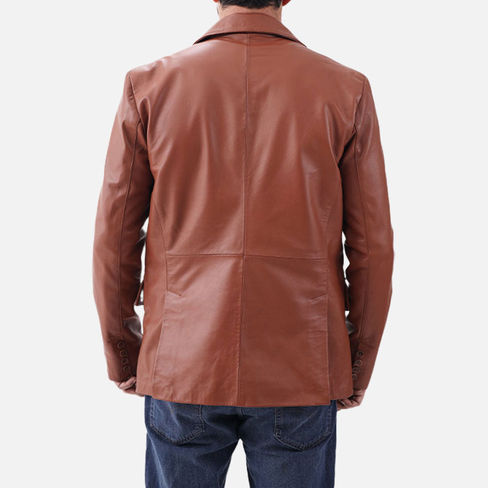Bolzano Tan Leather Coat - image 5
