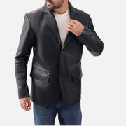 Bolzano Black Leather Coata - image 4