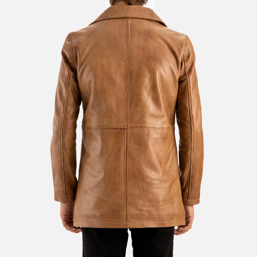 Sicilia Tan Leather Coat - image 9