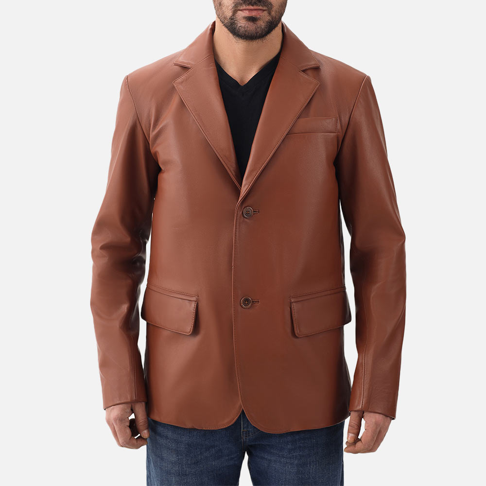 Bolzano Tan Leather Coat - image 1