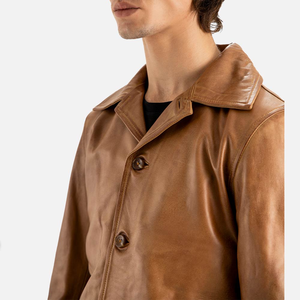 Sicilia Tan Leather Coat - image 7