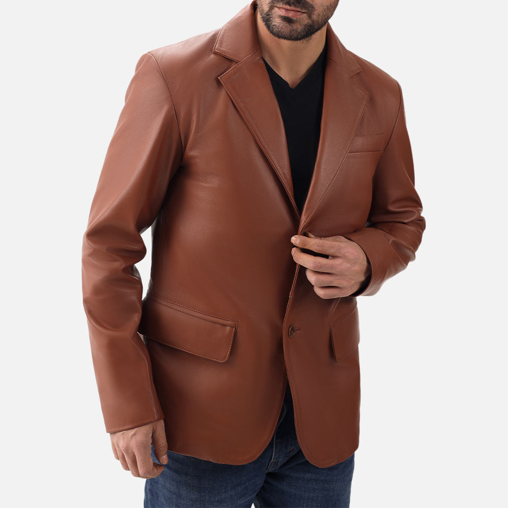 Bolzano Tan Leather Coat - image 3