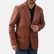 Bolzano Tan Leather Coat - image 3