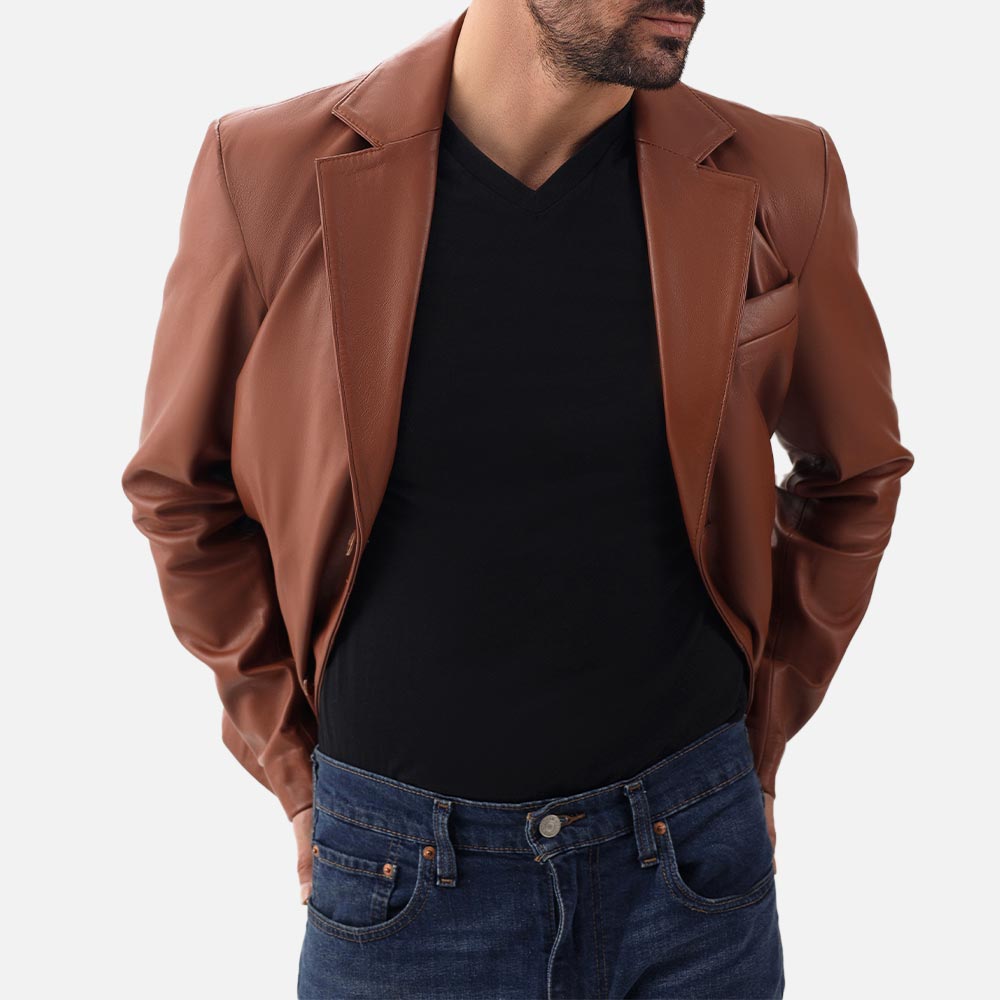 Bolzano Tan Leather Coat - image 4