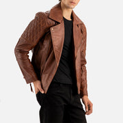 Bari Brown Biker Leather Jacket - image 4