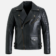 Bari Black Biker Leather Jacket - image 5