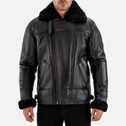 Merano Black Real Shearling Bomber Jacket - image 2