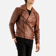 Bari Brown Biker Leather Jacket - image 6