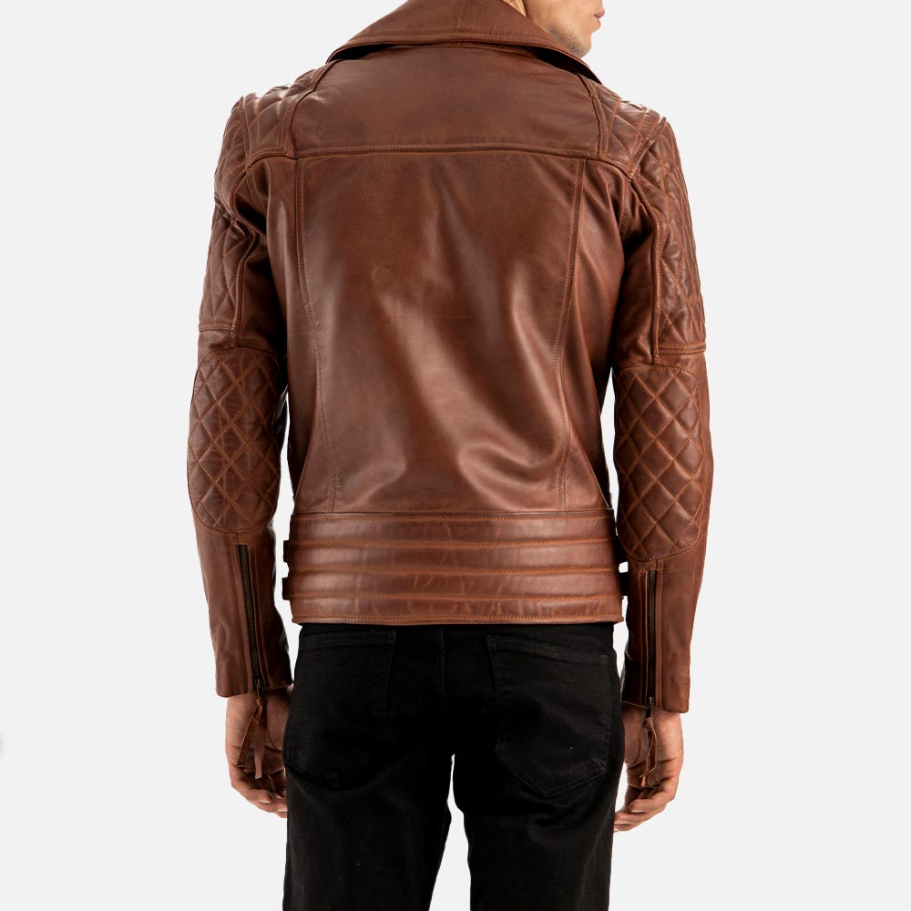 Bari Brown Biker Leather Jacket - image 10