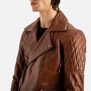 Bari Brown Biker Leather Jacket - image 9