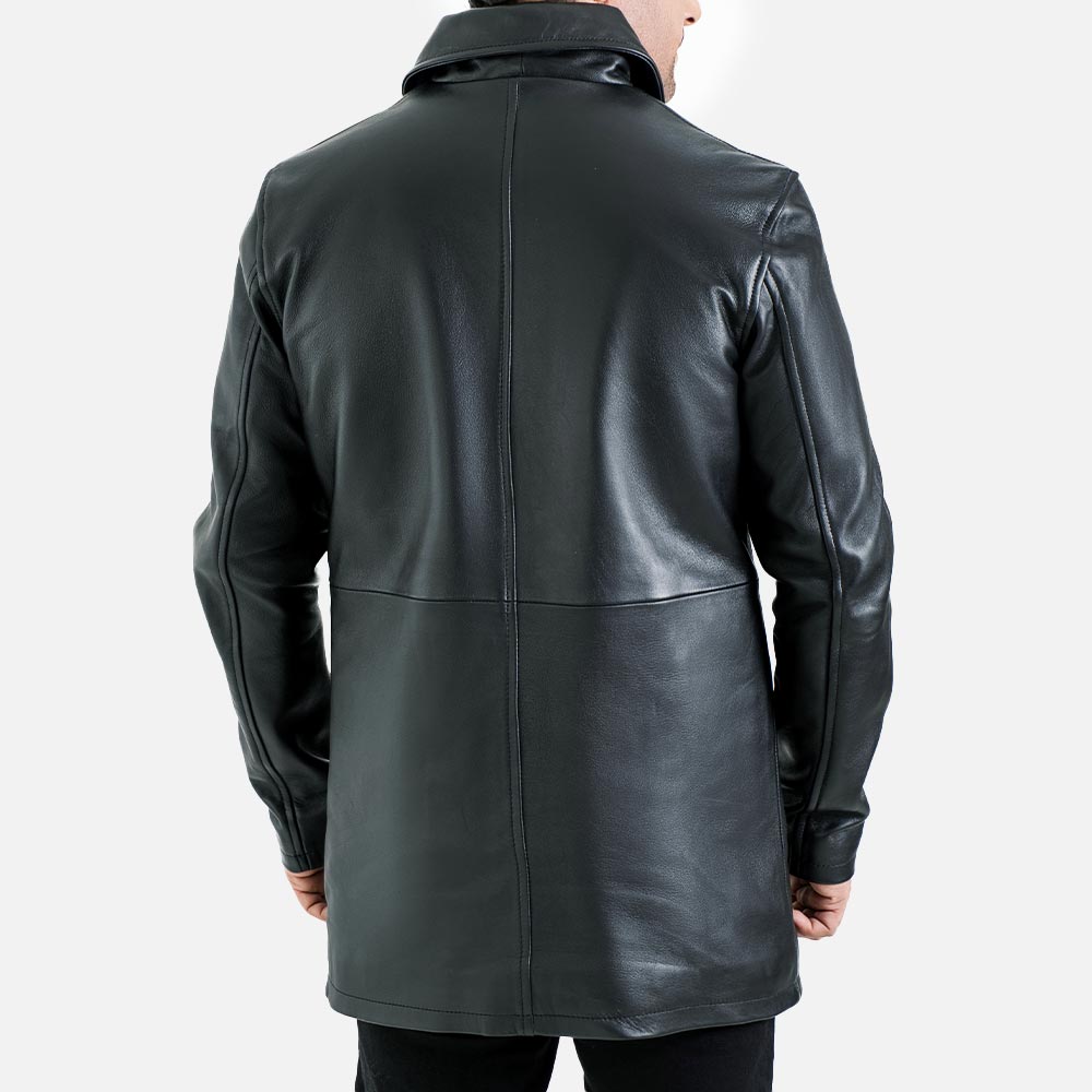 Sicilia Black Leather Coat - image 4