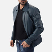 Tropea Blue Leather Jacket - image 4