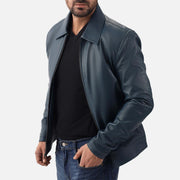 Tropea Blue Leather Jacket - image 3