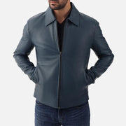Tropea Blue Leather Jacket - image 5