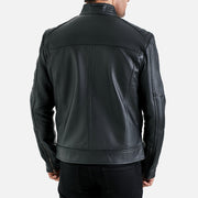 Puglia Black Leather Biker Jacket - image 5