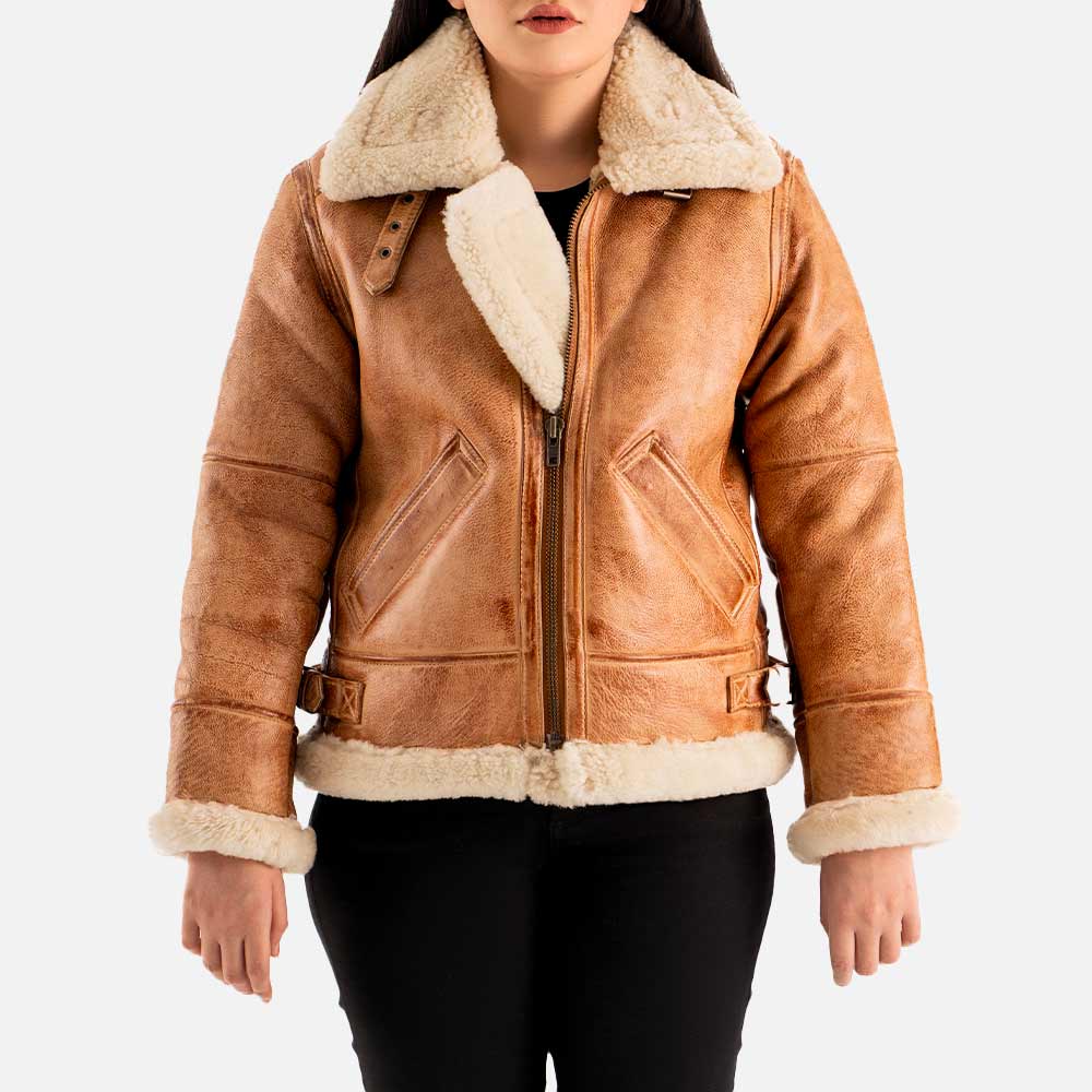 Freda B-3 Real Shearling Bomber Jacket