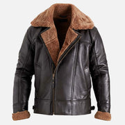 Merano Brown Real Shearling Bomber Jacket - image 8