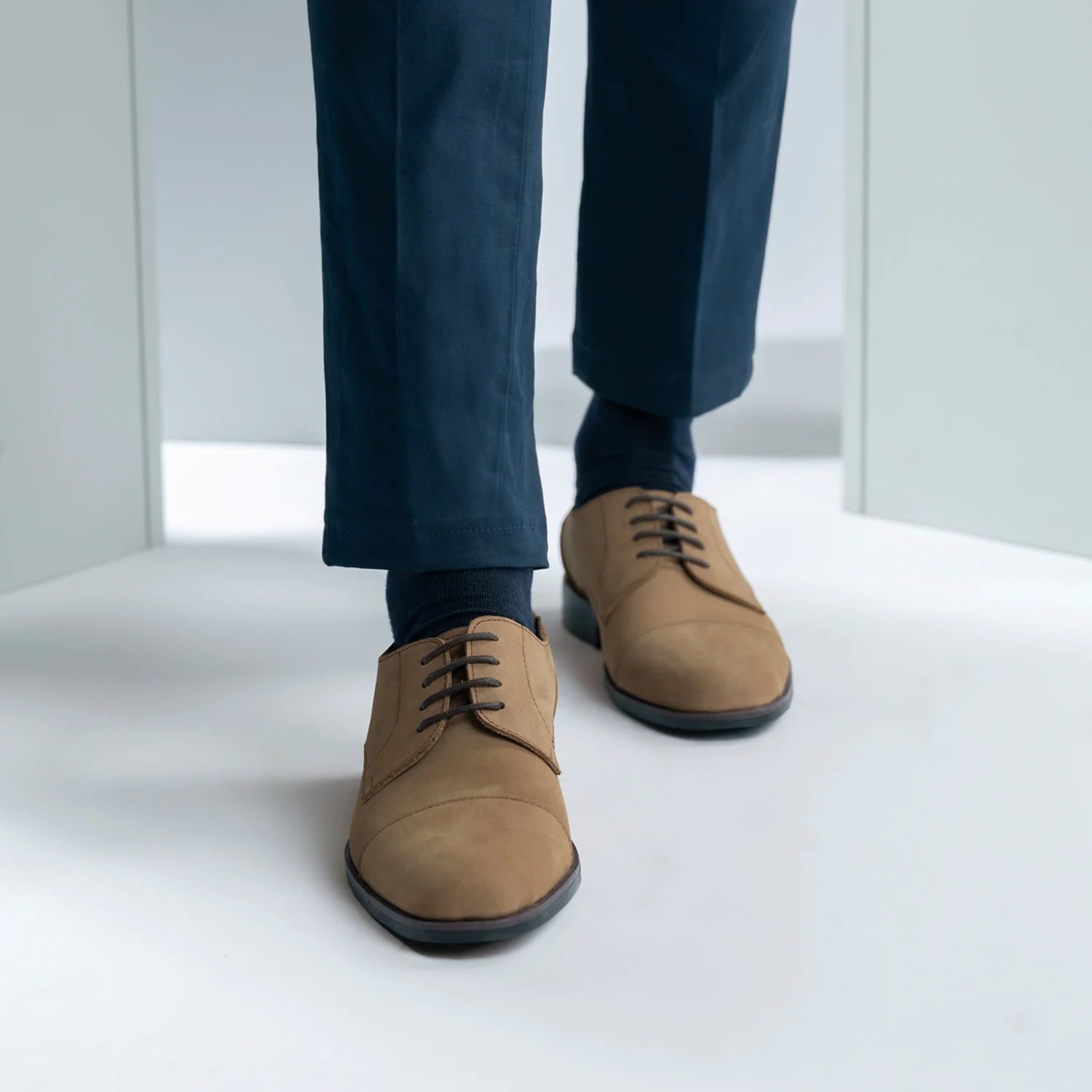 Orlaven Attorney Derby Brown Nubuck Leather Shoes - StudGuard footwear image 6