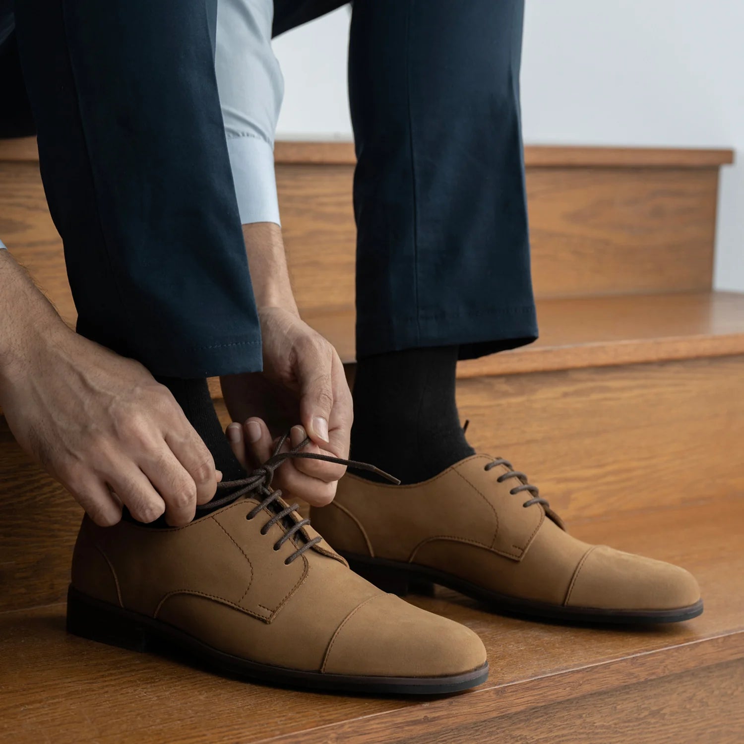 Orlaven Attorney Derby Brown Nubuck Leather Shoes - StudGuard footwear image 10