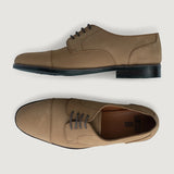 Attorney Derby Brown Nubuck Leather Shoes StudGuard For Men - Reinforced Heel Counter & Precision Double-Row Stitching Detail
