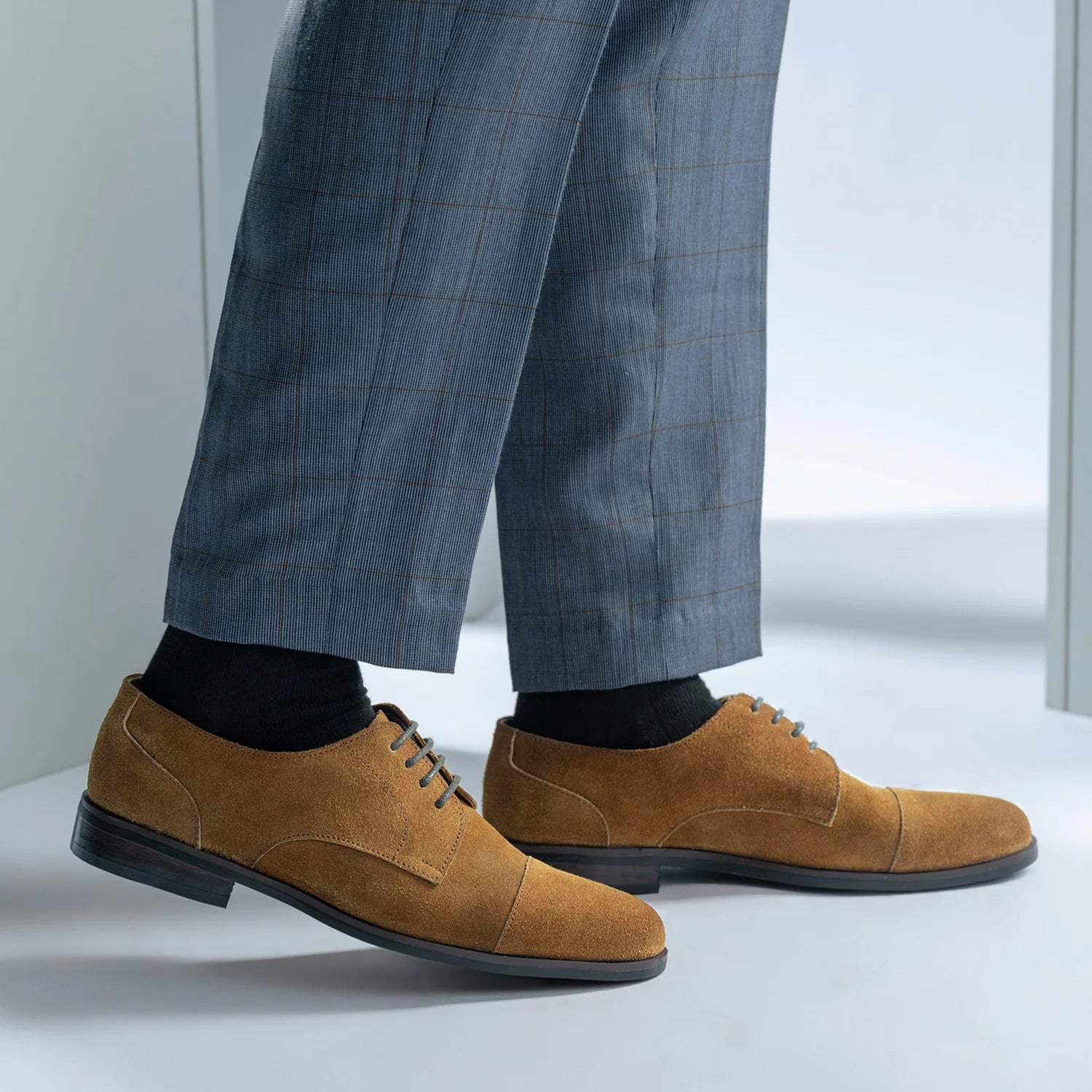Orlaven Attorney Derby Brown Suede Leather Shoes - StudGuard footwear image 7