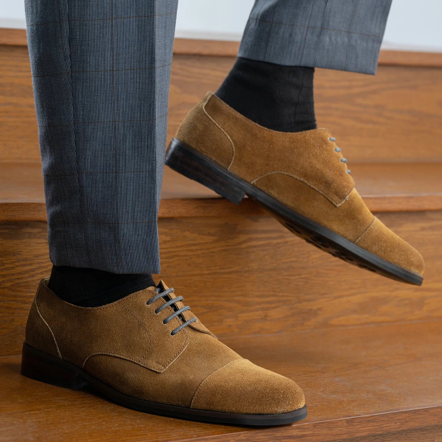 Orlaven Attorney Derby Brown Suede Leather Shoes - StudGuard footwear image 9