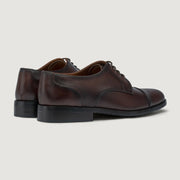 Orlaven Attorney Derby Burnished Brown Leather Shoes - StudGuard footwear image 4