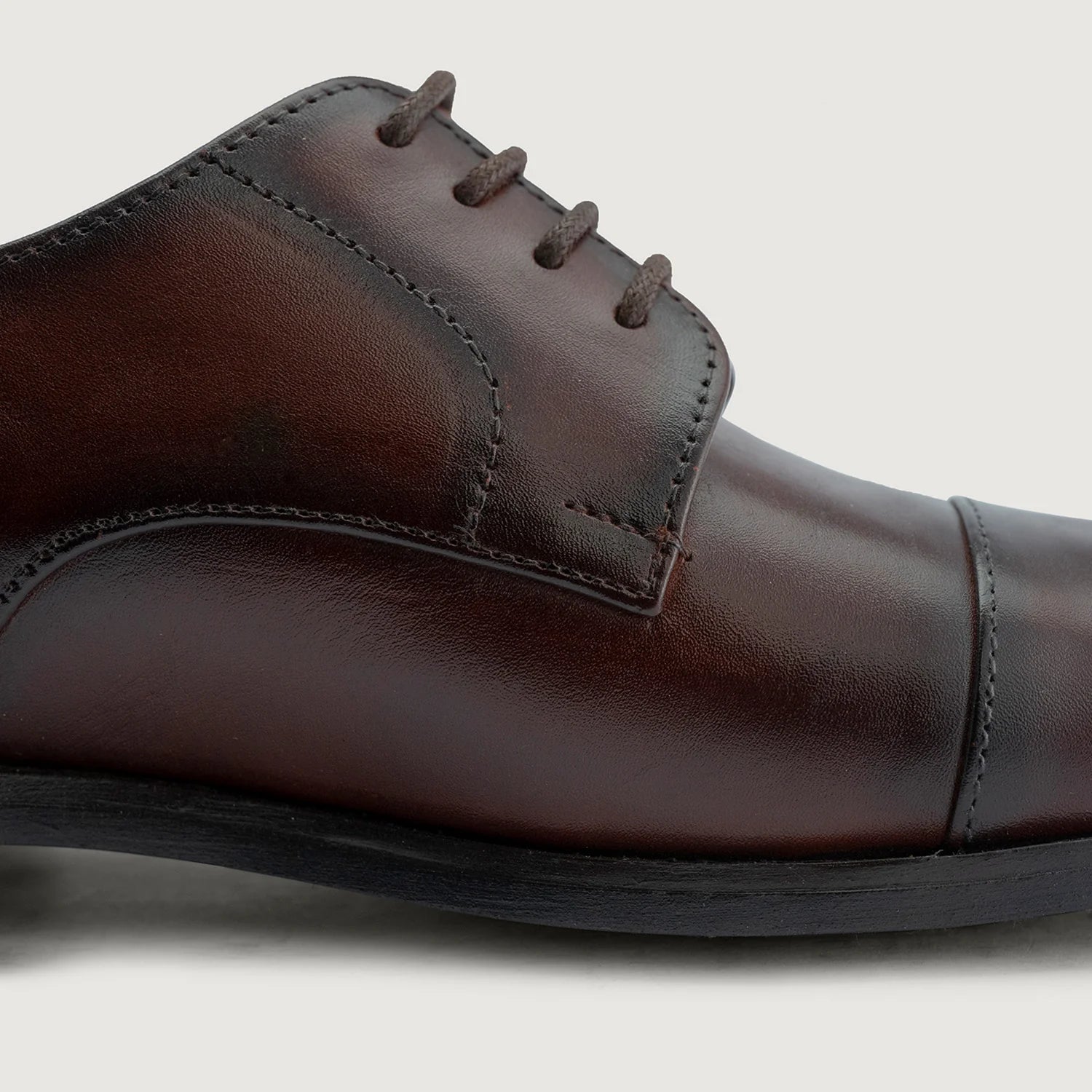 Orlaven Attorney Derby Burnished Brown Leather Shoes - StudGuard footwear image 5
