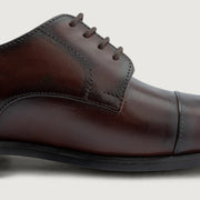 Orlaven Attorney Derby Burnished Brown Leather Shoes - StudGuard footwear image 5
