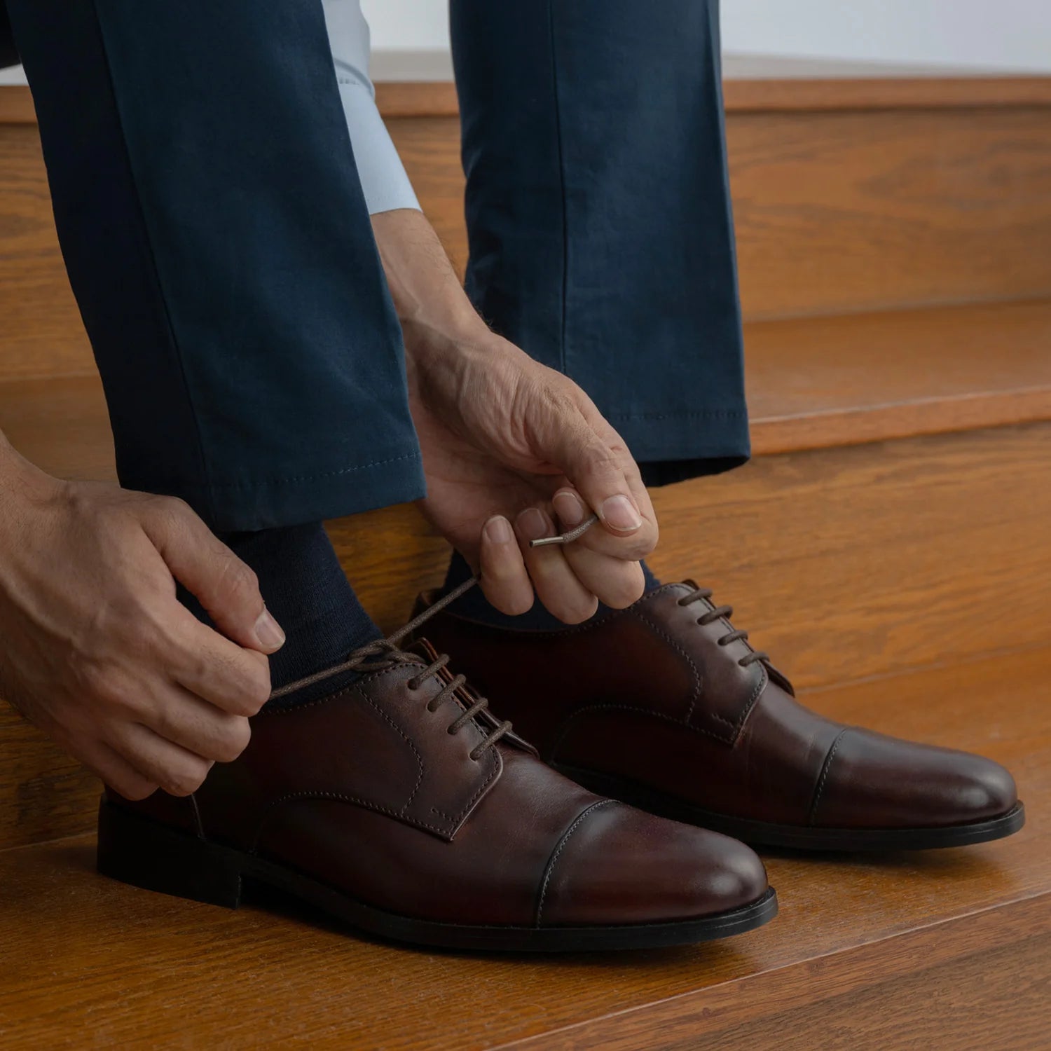 Orlaven Attorney Derby Burnished Brown Leather Shoes footwear image 10