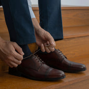 Orlaven Attorney Derby Burnished Brown Leather Shoes - StudGuard footwear image 10