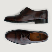 Orlaven Attorney Derby Burnished Brown Leather Shoes - StudGuard footwear image 3