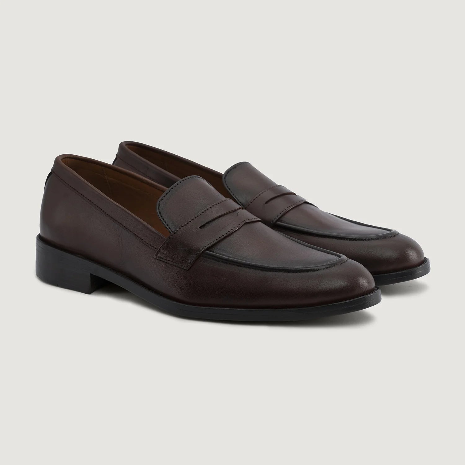 Orlaven Baxton Burnished Brown Leather Loafers footwear image 1