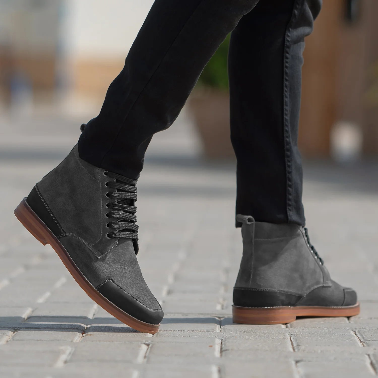 Orlaven Carnell Moc Toe Grey Suede Boots footwear image 2