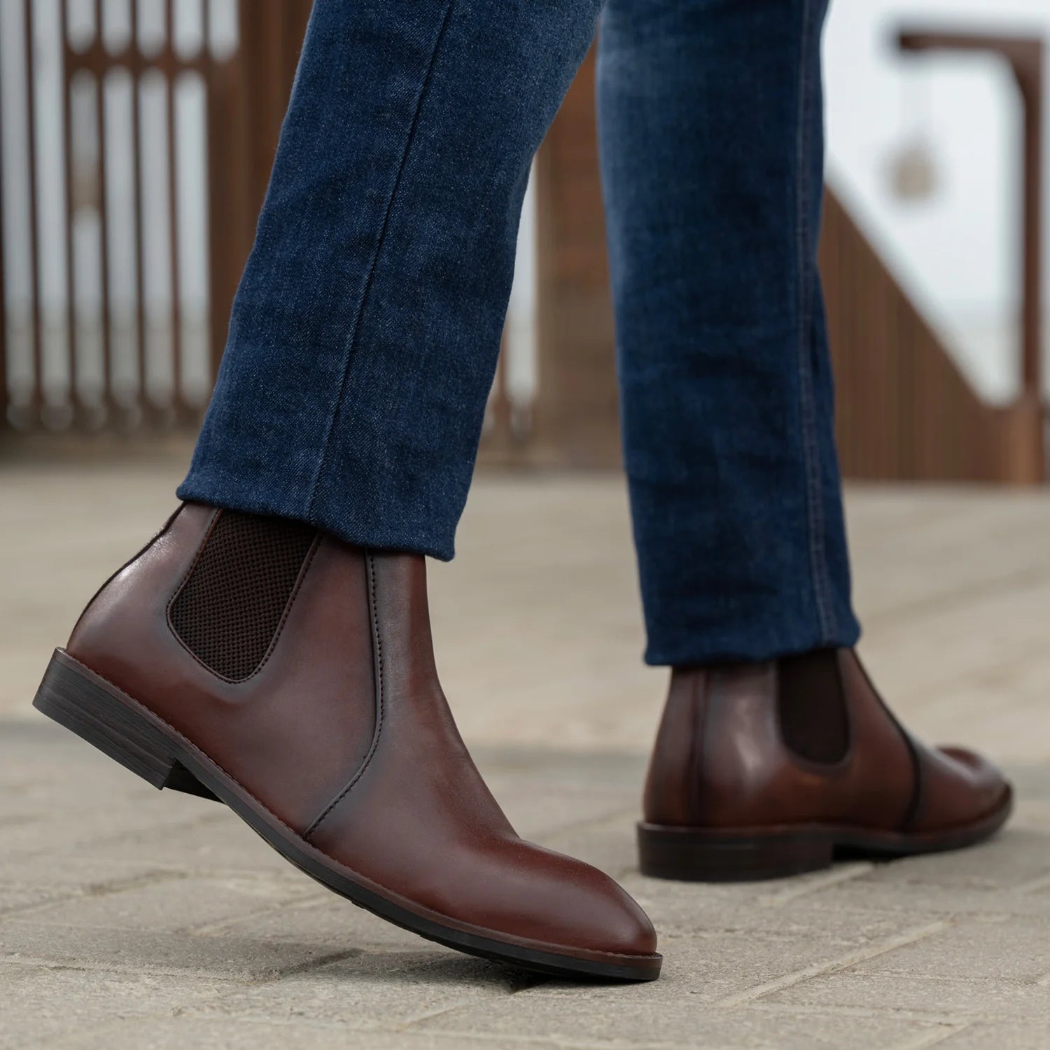 Orlaven Clarkson Chelsea Brown Burnished Leather Boots - StudGuard footwear image 8