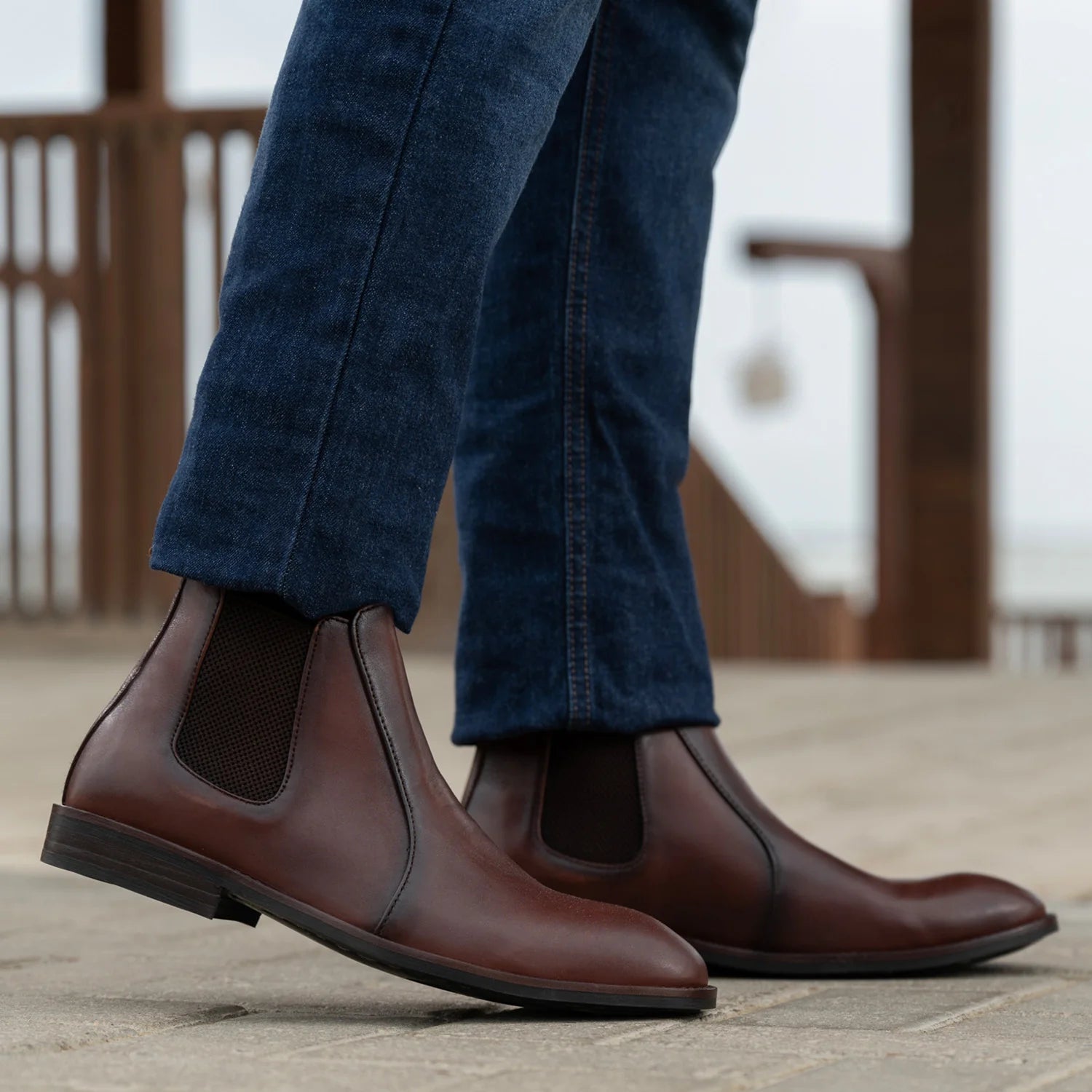 Orlaven Clarkson Chelsea Brown Burnished Leather Boots - StudGuard footwear image 7