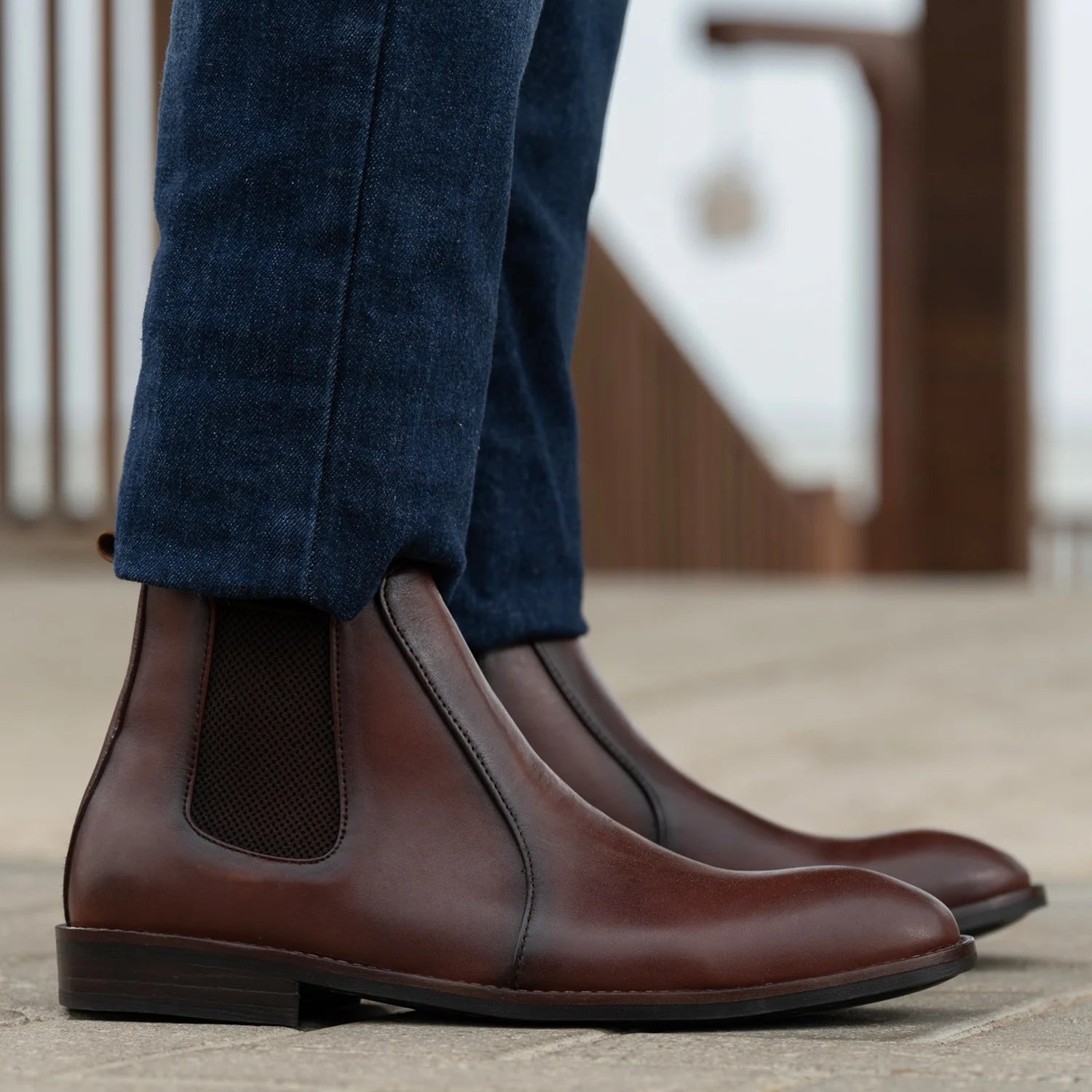 Orlaven Clarkson Chelsea Brown Burnished Leather Boots - StudGuard footwear image 5