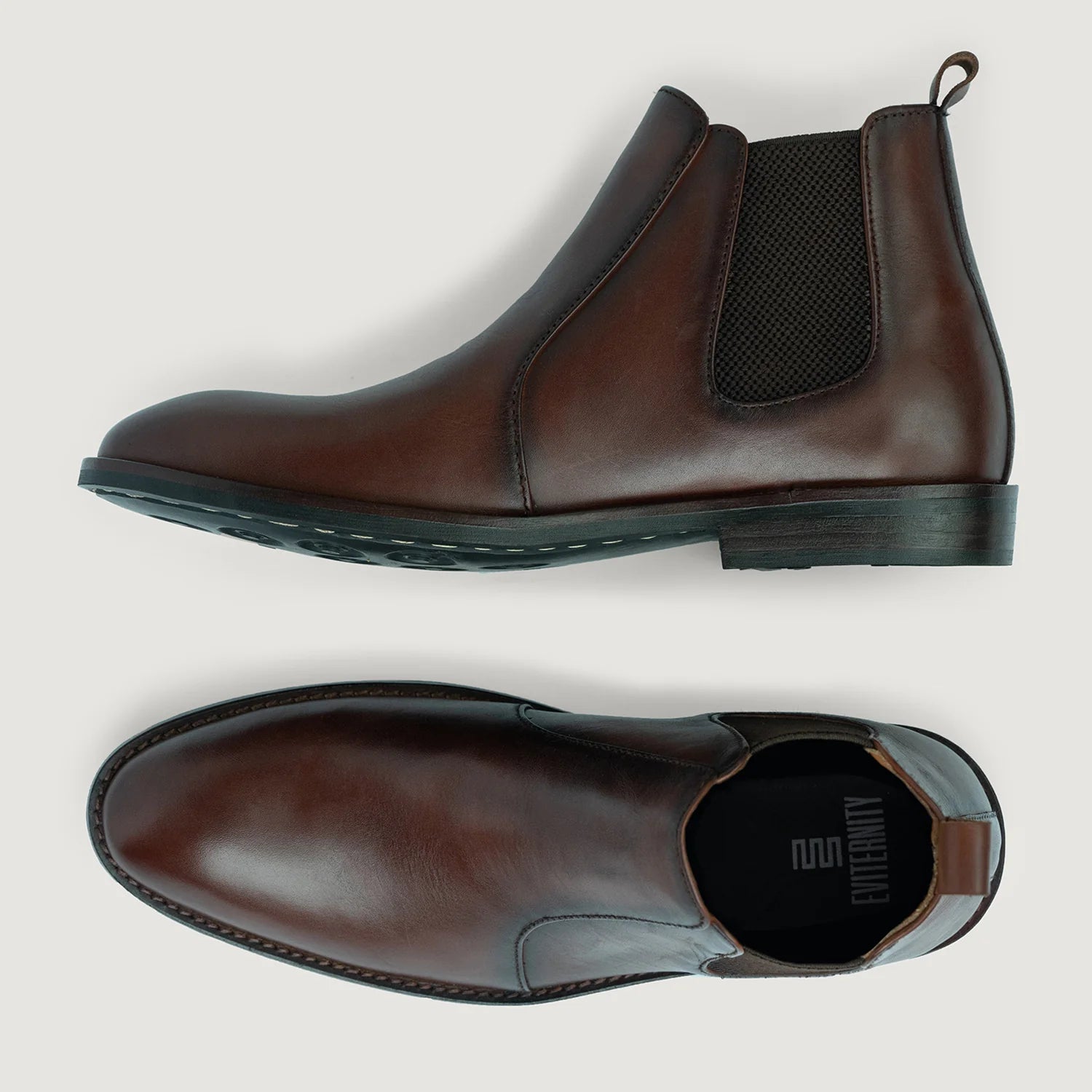 Orlaven Clarkson Chelsea Brown Burnished Leather Boots - StudGuard footwear image 3