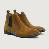 Clarkson Chelsea Brown Suede Leather Boots - StudGuard in Brown Goatskin Suede - Lateral Side Profile View