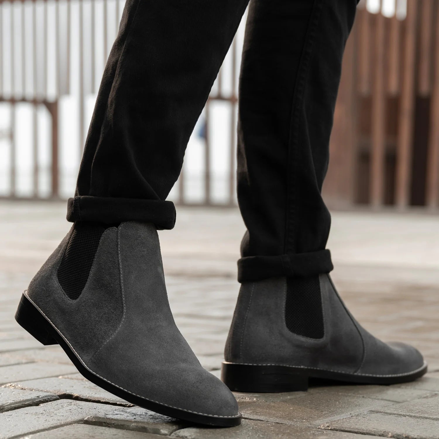 Orlaven Clarkson Chelsea Grey Suede Leather Boots - StudGuard footwear image 8