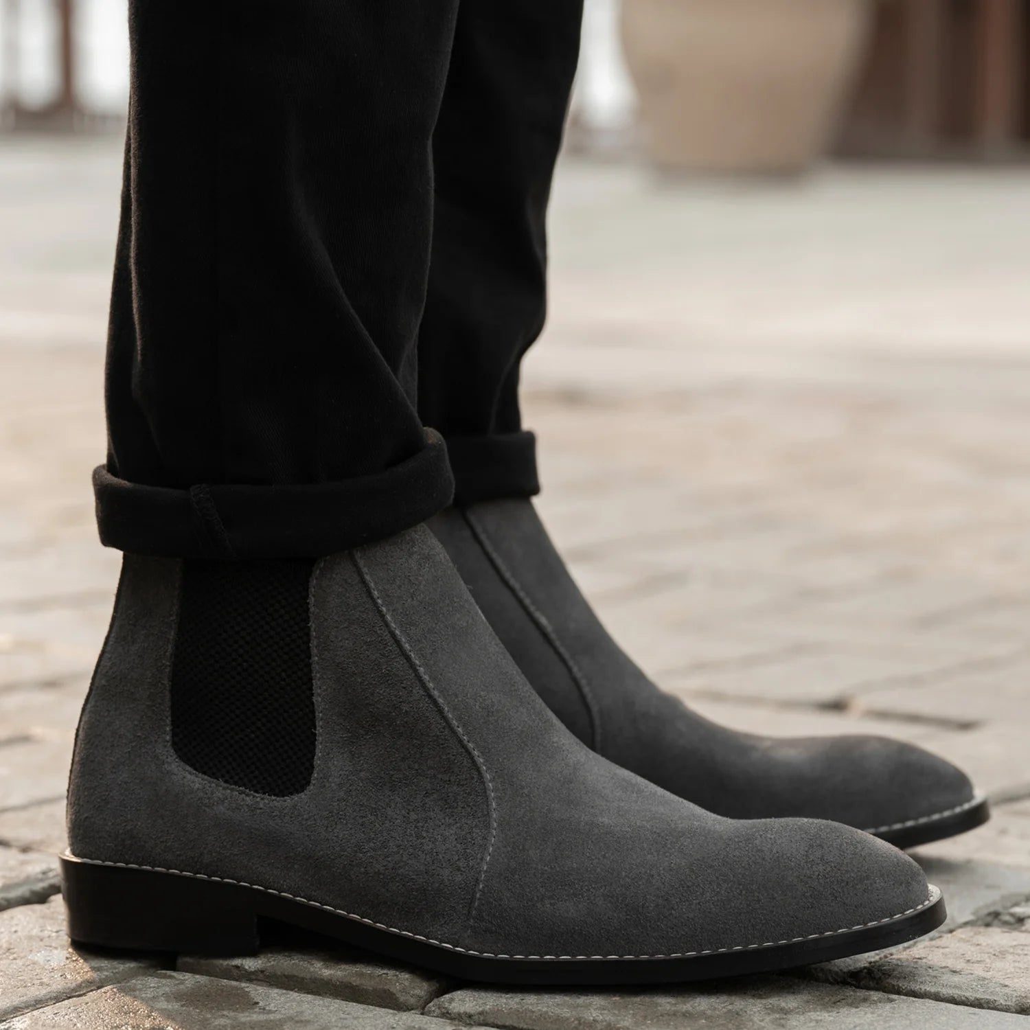 Orlaven Clarkson Chelsea Grey Suede Leather Boots - StudGuard footwear image 6