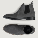 Clarkson Chelsea Grey Suede Leather Boots StudGuard For Men - Reinforced Heel Counter & Precision Double-Row Stitching Detail