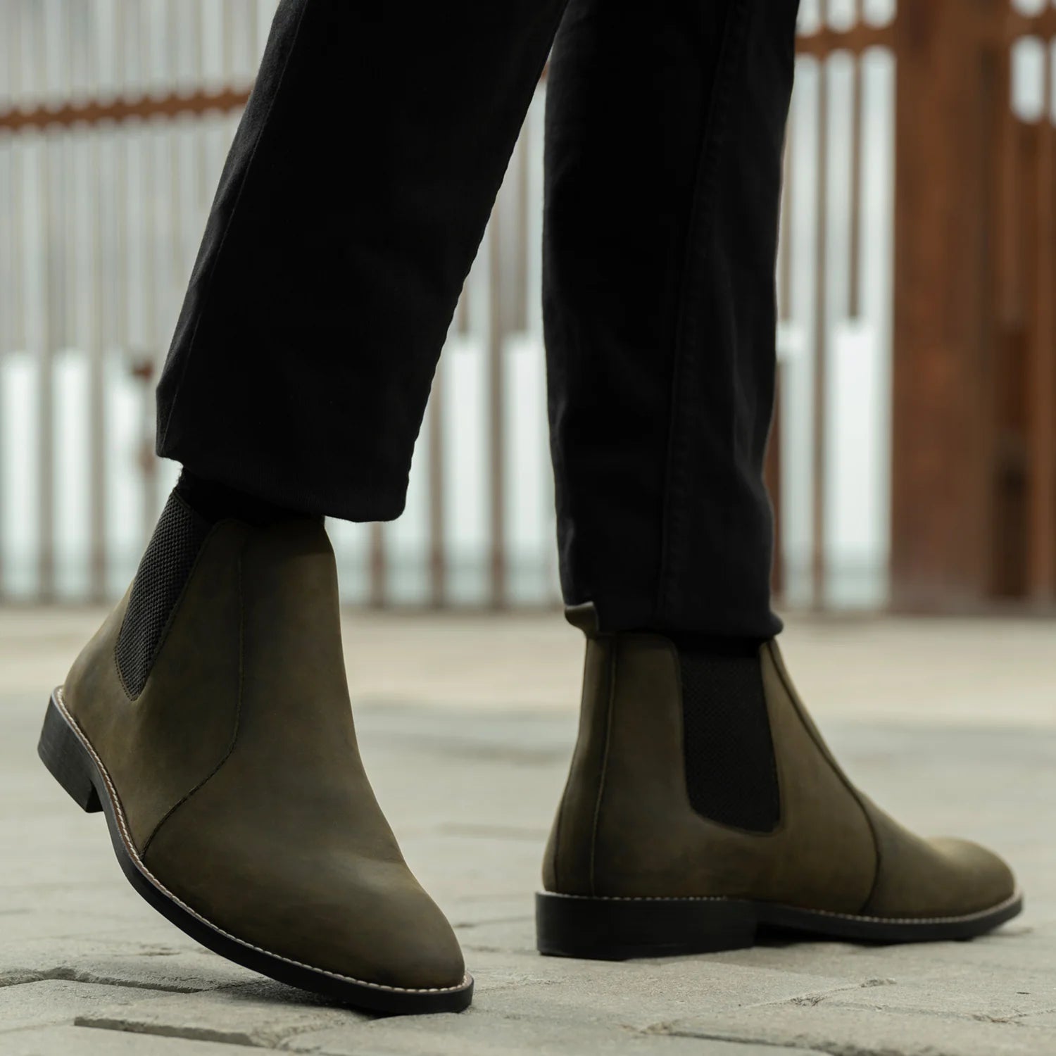 Orlaven Clarkson Chelsea Olive Pullup Leather Boots - StudGuard footwear image 8