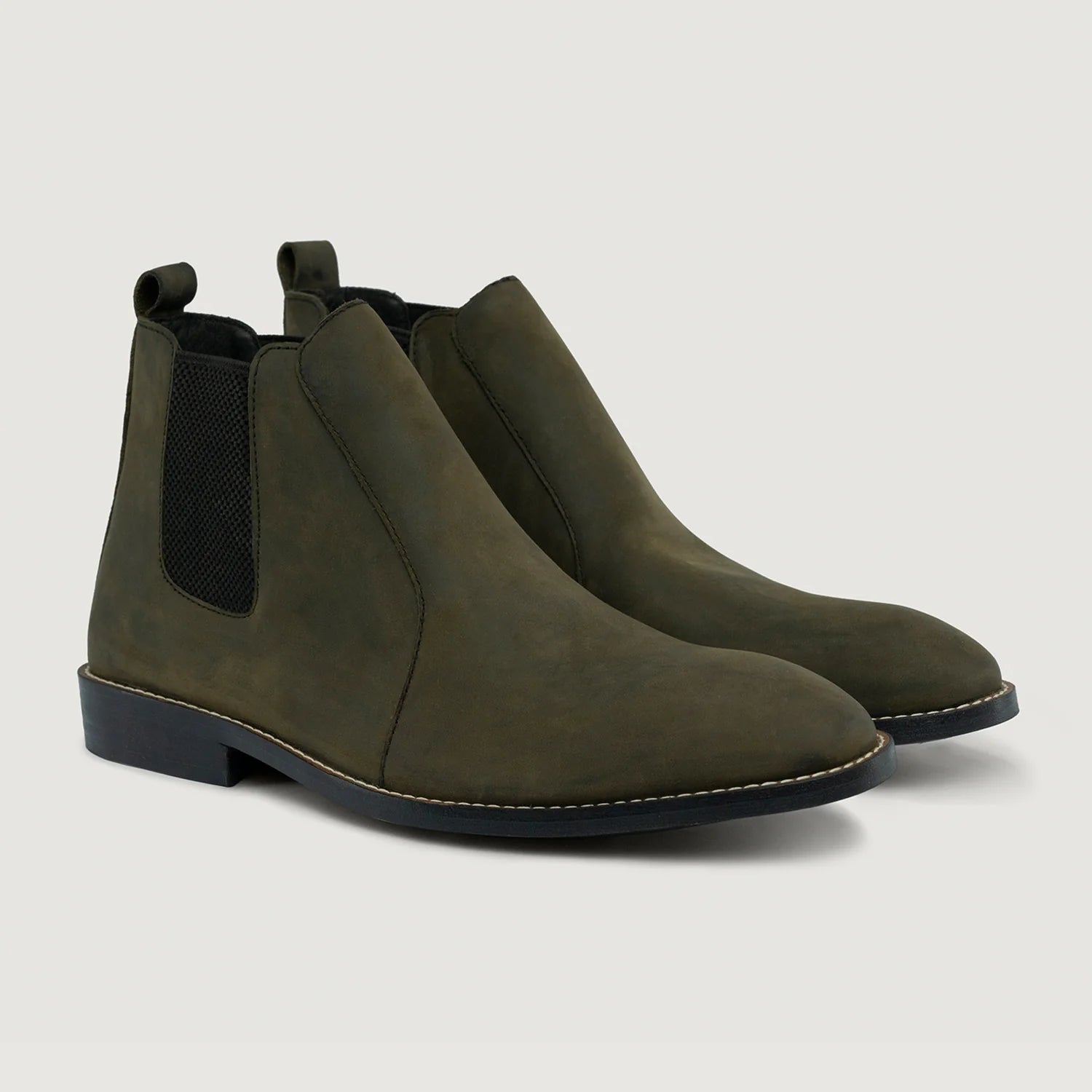 Orlaven Clarkson Chelsea Olive Pullup Leather Boots - StudGuard footwear image 1